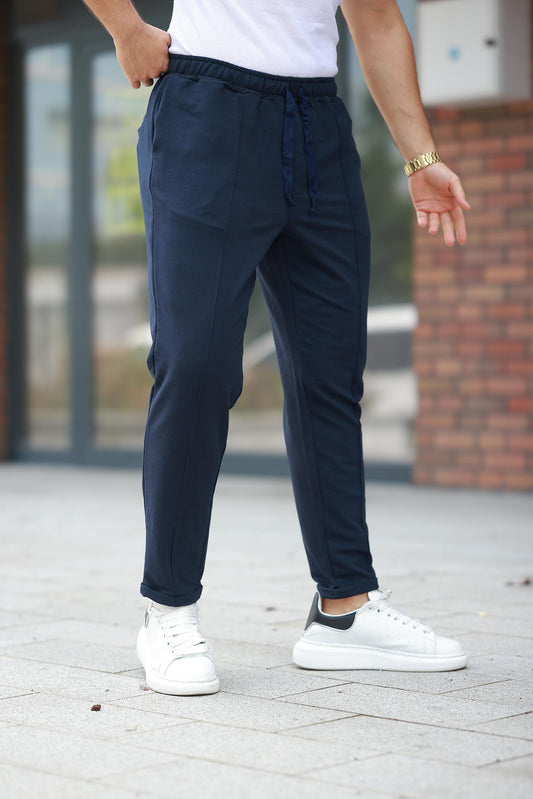 Miron Lacivert Çımalı Bel Lastikli Modern Fit Erkek Jogger Pantolon - 2527