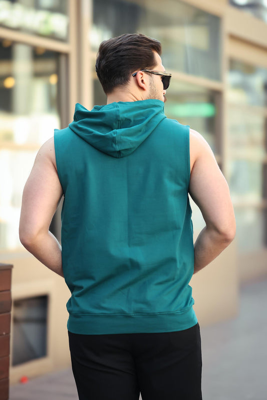 Miron Nefti Basic Kapüşonlu Sporcu Atlet Kolsuz Tişört - 2504