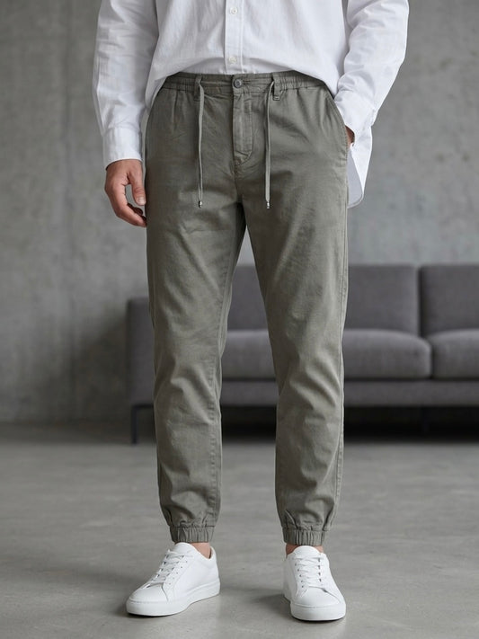 Erkek Antrasit Lastikli Paça Jogger Pantolon - MRN1230