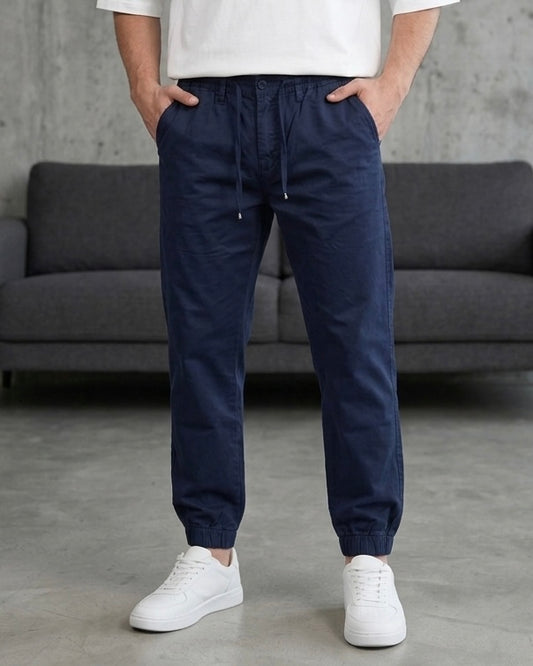 Erkek Lacivert Lastikli Paça Jogger Pantolon - MRN1230