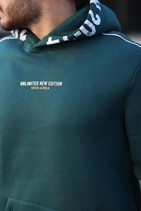 Miron Nefti Kapüşon Baskılı Üç İplik Oversize Sweatshirt - 2440