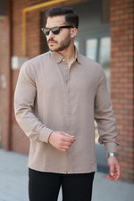 Miron Kamel Düz Uzun Kollu Regular Fit Gömlek - 2526