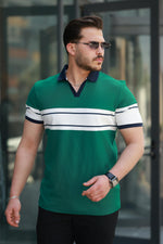 Miron Nefti Beyaz İki Renk Polo Yaka Kısa Kollu Tişört - 2514