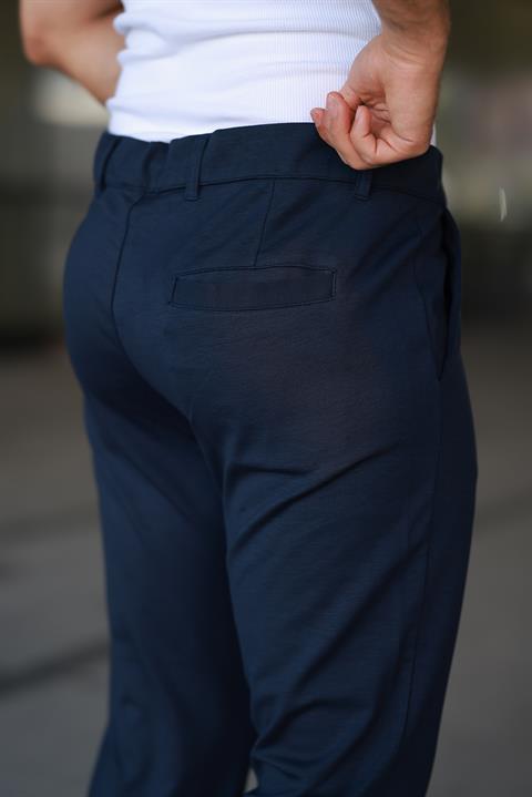 Erkek Lacivert Jogger Pantolon – Bağcıklı Fermuarlı Cepli - 2534