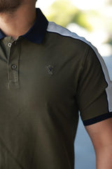 Erkek Polo Yaka Şerit Detaylı Regular Fit Tişört - 2530