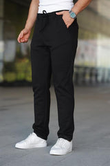 Erkek Siyah Jogger Pantolon – Bağcıklı Fermuarlı Cepli - 2534
