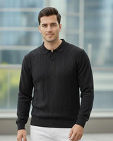 Erkek Polo Yaka Desenli Triko Kazak - 2538