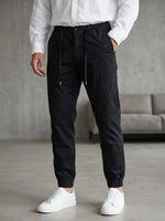 Erkek Siyah Lastikli Paça Jogger Pantolon - MRN1230