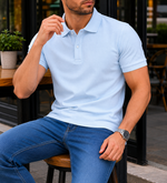 Erkek Bebe Mavisi Basic Polo Yaka Pike Tişört - MRN26117