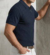 Erkek Jakarlı Fermuarlı Polo Tişört -FK2613