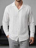 Erkek Beyaz Apaçi Yaka Dökümlü Gömlek - MRN2601