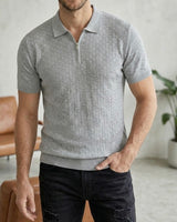 Erkek Jakarlı Fermuarlı Polo Tişört -FK2613