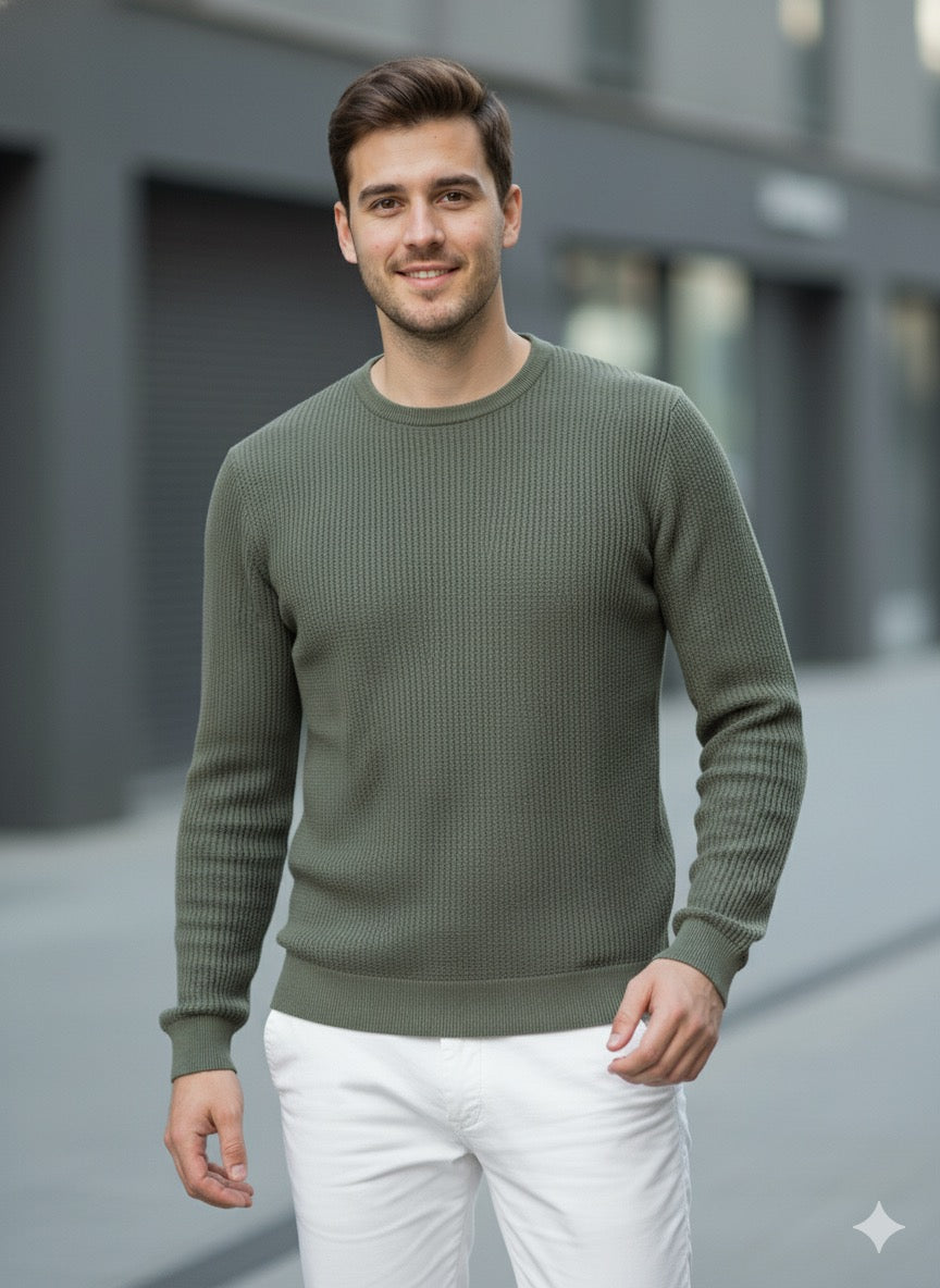 Erkek Bisiklet Yaka Triko Kazak - 2537