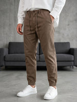Erkek Kahverengi Lastikli Paça Jogger Pantolon - MRN1230