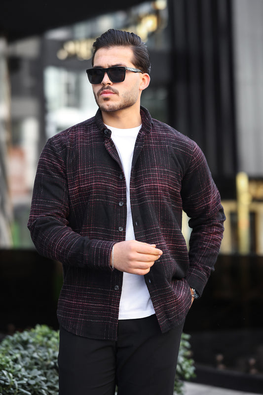 Miron Siyah Çizgili Regular Fit Oduncu Gömleği - 2448