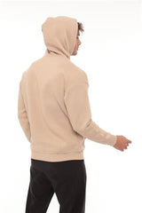 Miron Bej Fell Better Nakışlı Kapşonlu Üç İplik Oversize Sweatshirt- 2318