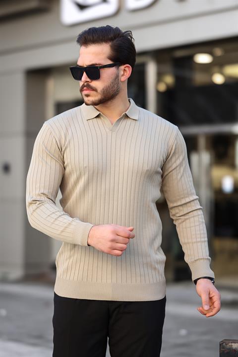 Miron Bej Fitilli Polo Yaka Triko Kazak-2442