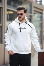 Miron Beyaz Kol ve Kapüşon Baskı Detaylı Regular Fit Sweatshirt- 2460