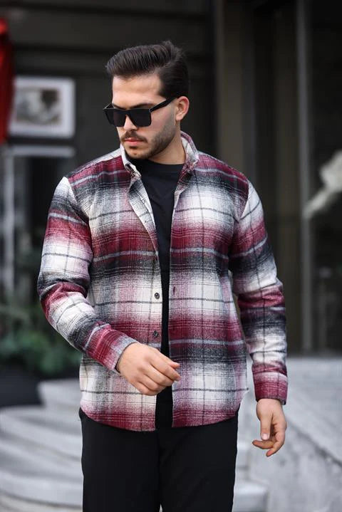 Miron Bordo Ekose Regular Fit Oduncu Gömleği - 2450