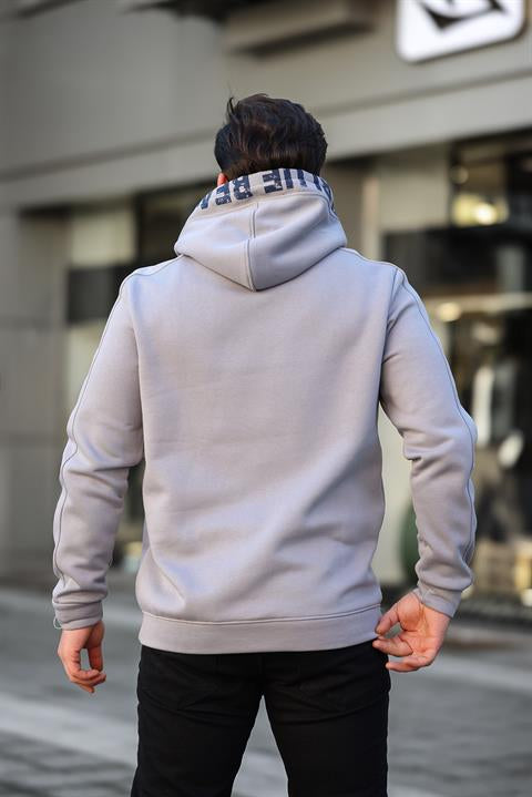 Miron Füme Kapüşon Baskılı Üç İplik Oversize Sweatshirt- 2440