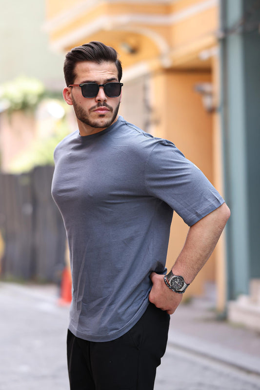 Miron Newyork Sırt Nakışlı Oversize Kısa Kollu Tişört - 2405
