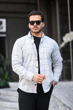 Miron Gri Desenli Regular Fit Oduncu Gömleği- 2451