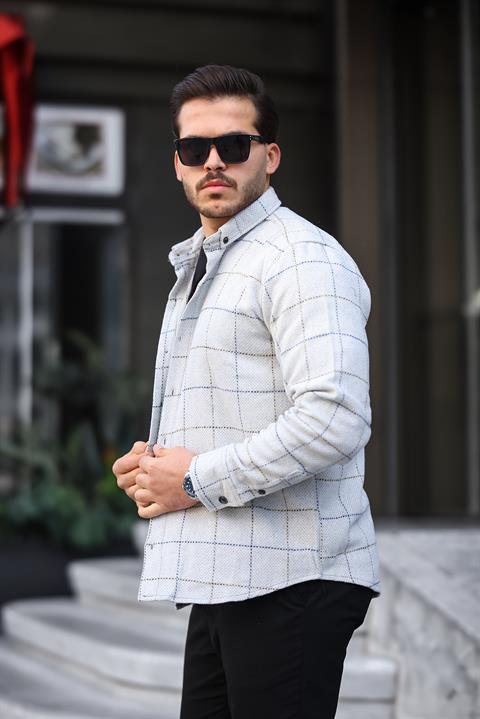 Miron Gri Desenli Regular Fit Oduncu Gömleği- 2451