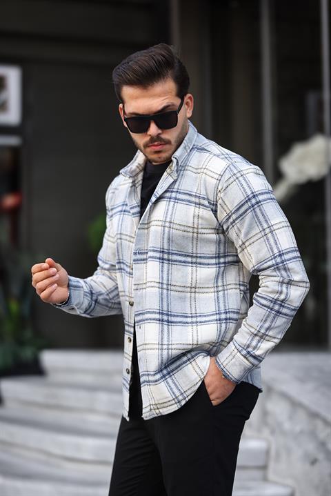 Miron Gri Ekose Regular Fit Oduncu Gömleği- 2450