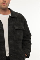 Miron Haki Desenli Kapitone Detaylı Regular Fit Ceket-2456