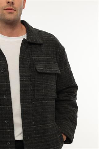 Miron Haki Desenli Kapitone Detaylı Regular Fit Ceket-2456