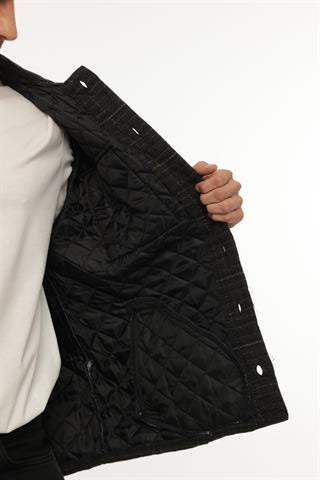 Miron Haki Desenli Kapitone Detaylı Regular Fit Ceket-2456