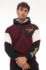 Miron High Nakışlı Oversize Sweatshirt - Bordo- 2315