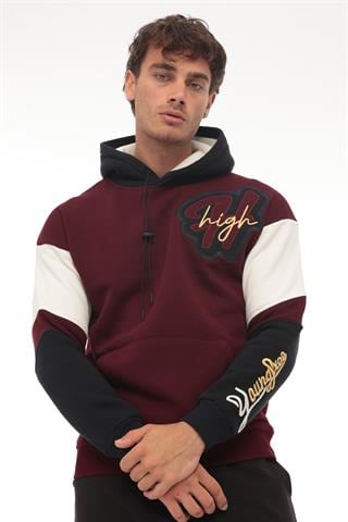 Miron High Nakışlı Oversize Sweatshirt - Bordo- 2315