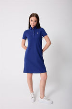 Miron İndigo Kadın Polo Yaka Kısa Kollu Örme Elbise -2431