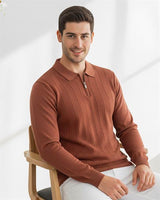 Miron Kahverengi Petek Dokulu Fitilli Polo Yaka Triko Kazak- 2445