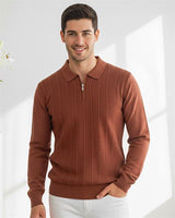 Miron Kahverengi Petek Dokulu Fitilli Polo Yaka Triko Kazak- 2445