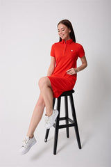 Miron Kiremit Kadın Polo Yaka Kısa Kollu Örme Elbise -2431