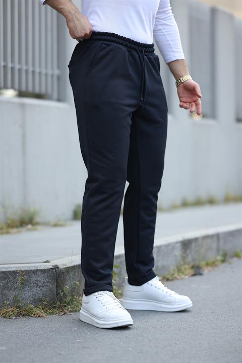 Miron Lacivert Beli Lastikli Modern Fit Erkek Jogger Pantolon-2513