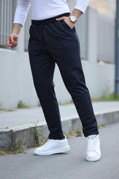 Miron Lacivert Beli Lastikli Modern Fit Erkek Jogger Pantolon-2513