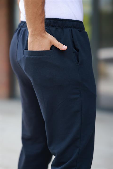 Miron Lacivert Çımalı Bel Lastikli Modern Fit Erkek Jogger Pantolon-2527