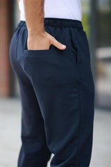 Miron Lacivert Çımalı Bel Lastikli Modern Fit Erkek Jogger Pantolon-2527