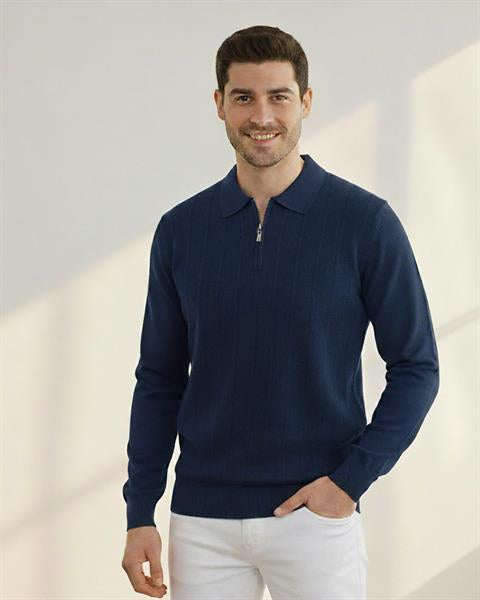 Miron Füme Petek Dokulu Fitilli Polo Yaka Triko Kazak- 2445