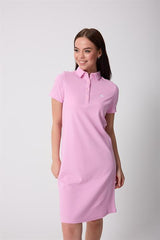 Miron Lila Kadın Polo Yaka Kısa Kollu Örme Elbise -2431