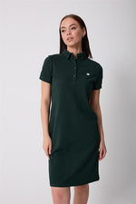 Miron Nefti Kadın Polo Yaka Kısa Kollu Örme Elbise -2431