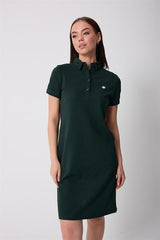 Miron Nefti Kadın Polo Yaka Kısa Kollu Örme Elbise -2431