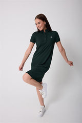 Miron Nefti Kadın Polo Yaka Kısa Kollu Örme Elbise -2431