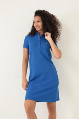 Miron Saks Kadın Polo Yaka Kısa Kollu Örme Elbise -2431