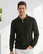 Miron Siyah Petek Dokulu Fitilli Polo Yaka Triko Kazak- 2445