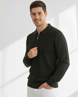 Miron Siyah Petek Dokulu Fitilli Polo Yaka Triko Kazak- 2445