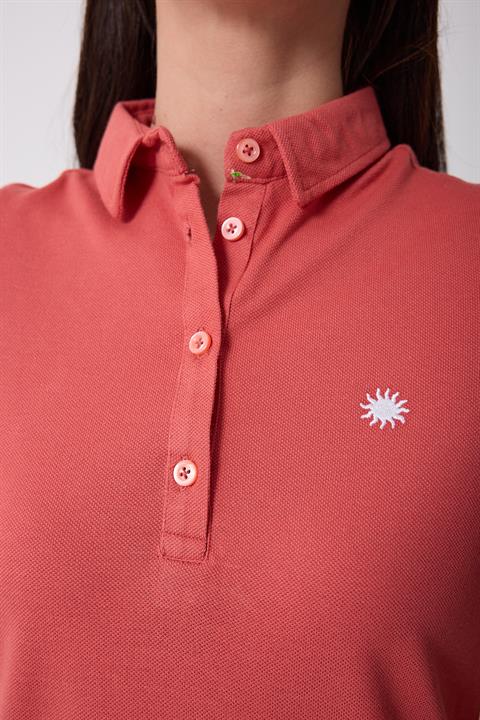 Miron Somon Kadın Polo Yaka Kısa Kollu Örme Elbise -2431